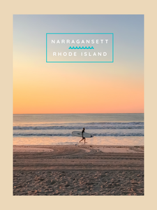 18"x24" Narragansett Beach Surfer Poster
