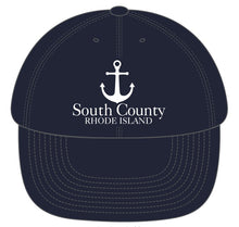 Load image into Gallery viewer, Navy Blue Anchor South County Rhode Island Baseball Cap
